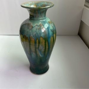 T PUTERBAUGH GILL RED BANKS STUDIO ART POTTERY SIGNED Ceramic Drip Glaze Vase